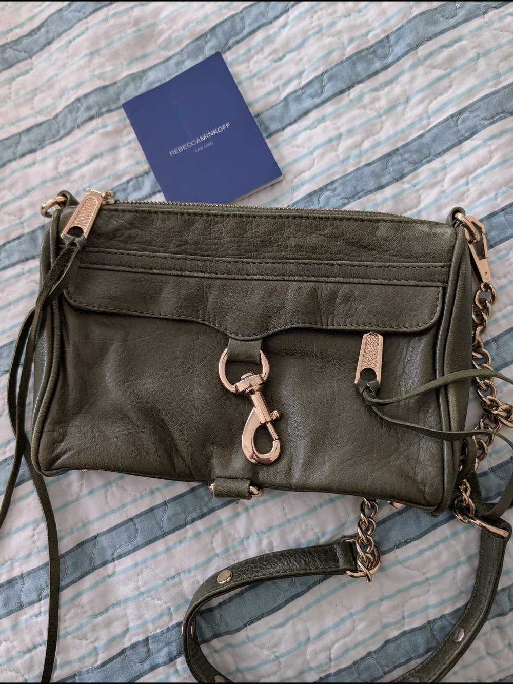 Rebecca Minkoff Olive Green Mini MAC with Gold Hardware